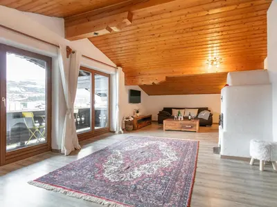 Ein Sitzbereich in der Unterkunft FamilienLodge Reith