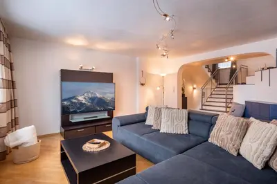 Ein Sitzbereich in der Unterkunft Ferienhaus Penningdörfl