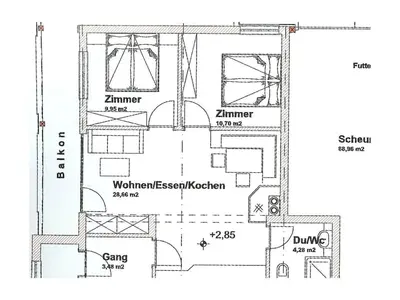 Grundriss der Unterkunft Oberschernthann App 1