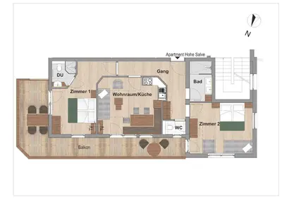 Grundriss der Unterkunft Apartment Anita Hohe Salve