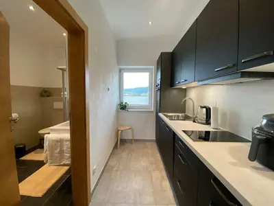 Küche/Küchenzeile in der Unterkunft Lucy s Studio Apartment Kössen