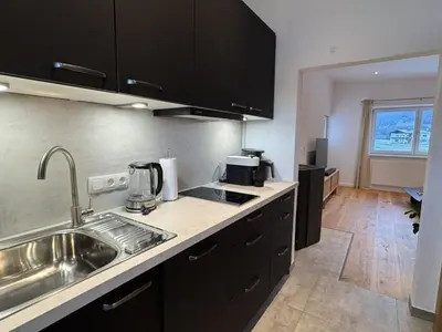 Küche/Küchenzeile in der Unterkunft Lucy s Studio Apartment Kössen