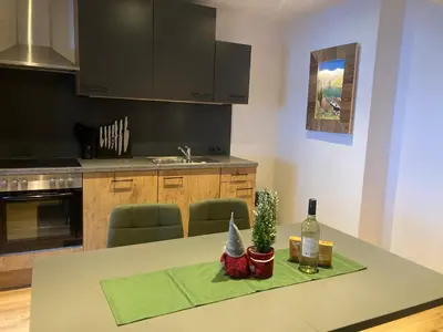 Küche/Küchenzeile in der Unterkunft Appartement Stefanie OG