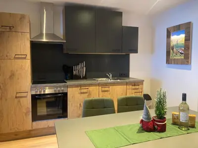 Küche/Küchenzeile in der Unterkunft Appartement Stefanie OG