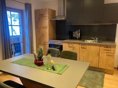 Küche/Küchenzeile in der Unterkunft Appartement Stefanie OG