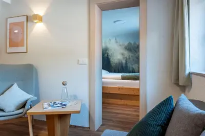 Ein Sitzbereich in der Unterkunft Karwendelnest
