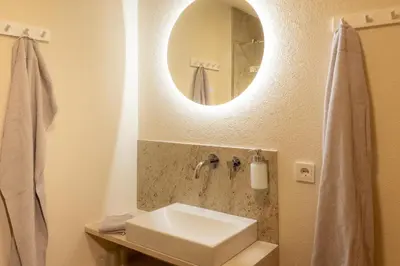 Ein Badezimmer in der Unterkunft Karwendelnest