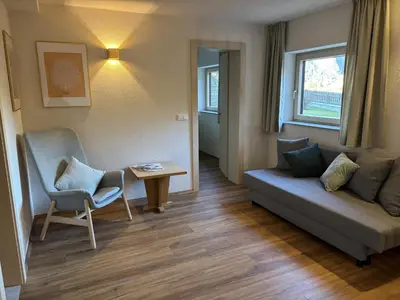 Ein Sitzbereich in der Unterkunft Karwendelnest