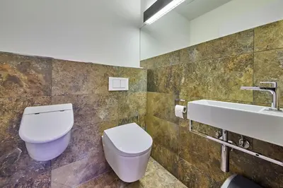 Ein Badezimmer in der Unterkunft Appartement Bretterbude