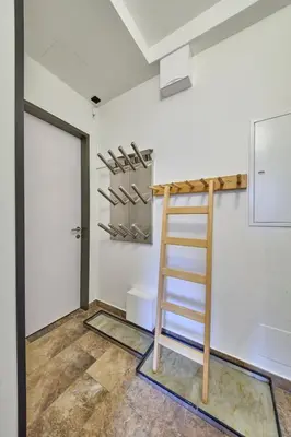 Ein Bett oder Betten in einem Zimmer der Unterkunft Appartement Bretterbude