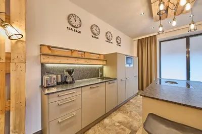 Küche/Küchenzeile in der Unterkunft Appartement Bretterbude