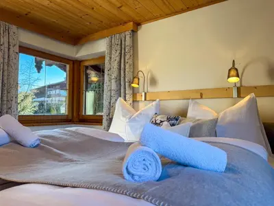 Ein Bett oder Betten in einem Zimmer der Unterkunft Landhaus Anton Zillertal