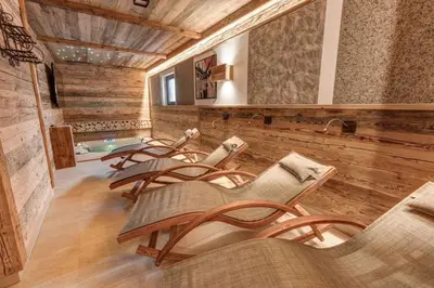 Ein Sitzbereich in der Unterkunft Chalet Brechhorn Premium