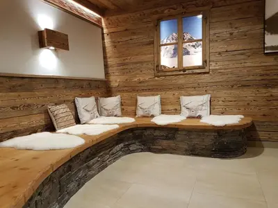 Ein Sitzbereich in der Unterkunft Chalet Brechhorn Premium