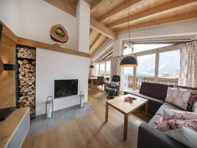 Ein Sitzbereich in der Unterkunft Wellness Chalet near Wildkogel