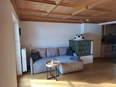 Ein Sitzbereich in der Unterkunft Winklern Appartment Wildschütz