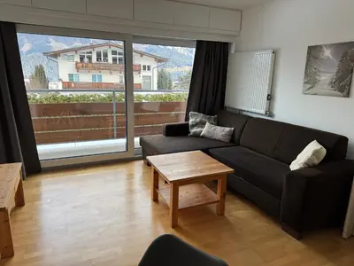 Ein Sitzbereich in der Unterkunft Appartement Berghof