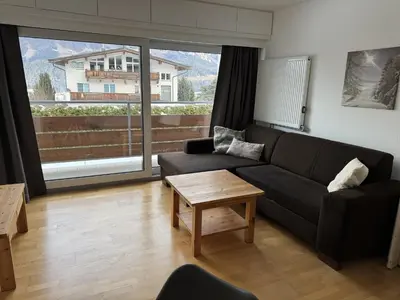 Ein Sitzbereich in der Unterkunft Appartement Berghof