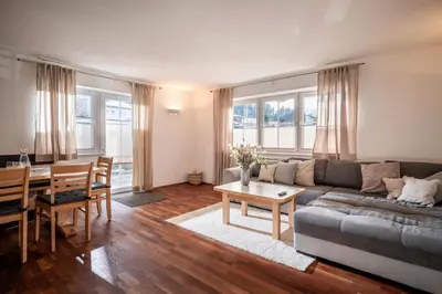 Ein Sitzbereich in der Unterkunft Slope Apartment Westendorf