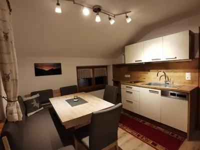 Küche/Küchenzeile in der Unterkunft Gästehaus Jogglerhof