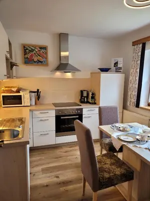 Küche/Küchenzeile in der Unterkunft Ferienwohnung Zuppinger