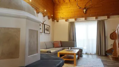 Ein Sitzbereich in der Unterkunft Landhaus Zirmhof
