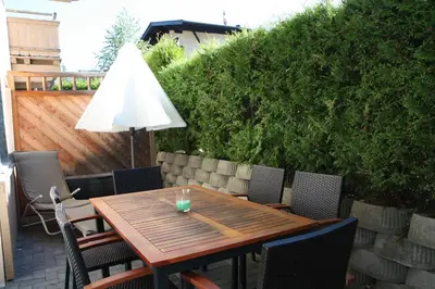 Ein Patio oder anderer Außenbereich in der Unterkunft Ferienwohnung Gabriele