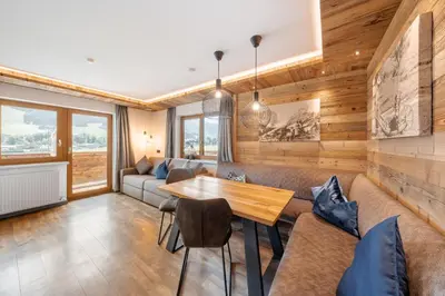 Ein Sitzbereich in der Unterkunft Appartements Retthäusl