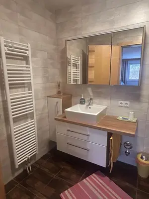 Ein Badezimmer in der Unterkunft Häringer Mühle