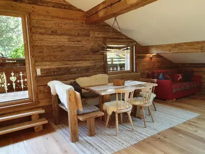 Ein Sitzbereich in der Unterkunft Oberseebachhof