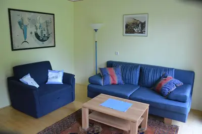 Ein Sitzbereich in der Unterkunft Haus Dorothea
