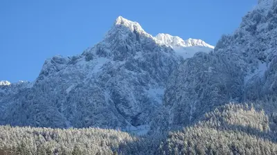 Ein allgemeiner Bergblick oder ein Berglick von des Privatzimmers aus