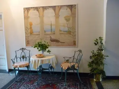 Ein Sitzbereich in der Unterkunft Apartment Grattschlössl