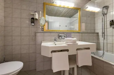 Ein Badezimmer in der Unterkunft Garni Das SONNALP