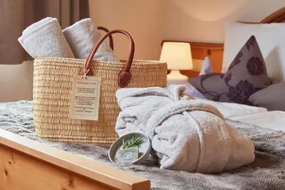 Ein Bett oder Betten in einem Zimmer der Unterkunft Gut Sonnberghof