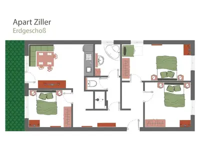 Grundriss der Unterkunft Apartment Sonnenau