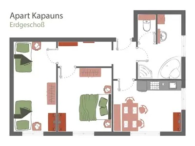 Grundriss der Unterkunft Apartment Sonnenau