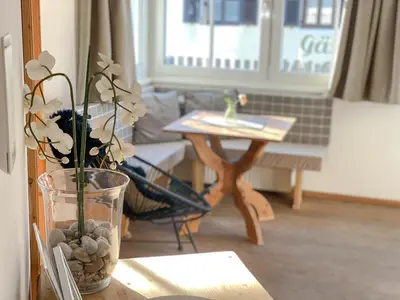 Ein Sitzbereich in der Unterkunft Suiten Am Schloss