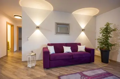 Ein Sitzbereich in der Unterkunft Aparthotel AlpTirol
