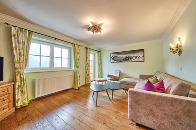 Ein Sitzbereich in der Unterkunft Appartements Casa Nuova