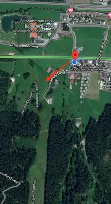 Blick auf Appartement Beate aus der Vogelperspektive