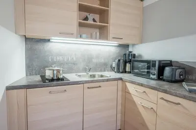 Küche/Küchenzeile in der Unterkunft Ferienwohnung Wald