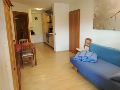Ein Sitzbereich in der Unterkunft Ferienwohnung Himler