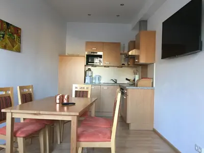 Küche/Küchenzeile in der Unterkunft Appartement Feinsinn