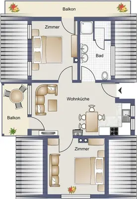 Grundriss der Unterkunft Talheim Apartments