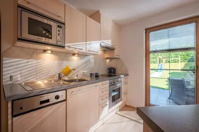 Küche/Küchenzeile in der Unterkunft Appartement Unterbering
