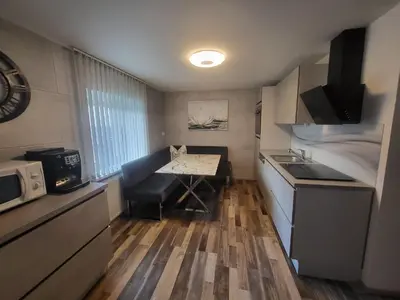 Küche/Küchenzeile in der Unterkunft Ferienwohnung Gerti