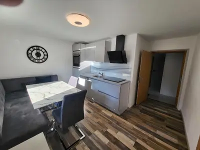 Küche/Küchenzeile in der Unterkunft Ferienwohnung Gerti