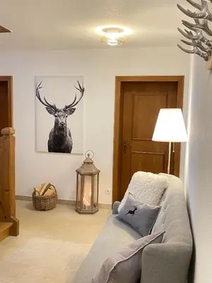 Ein Sitzbereich in der Unterkunft Chalet Achenberg