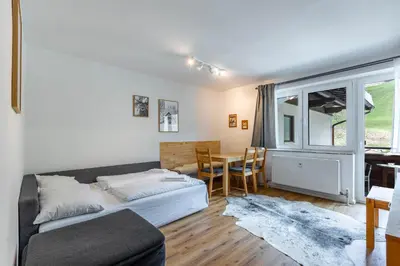 Ein Bett oder Betten in einem Zimmer der Unterkunft Appartement Ski & Bike